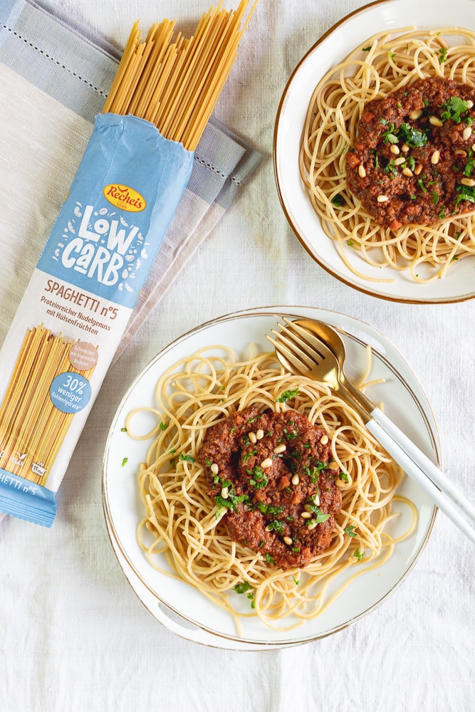 Vegane low carb Spaghetti Bolognese