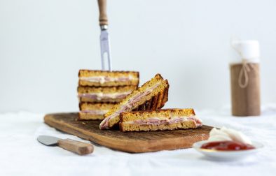Low carb Schinken Käse Toast (glutenfrei)